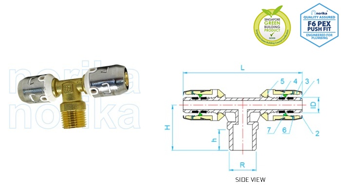 PEX Push-Fit MI Tee ( Type F6 )